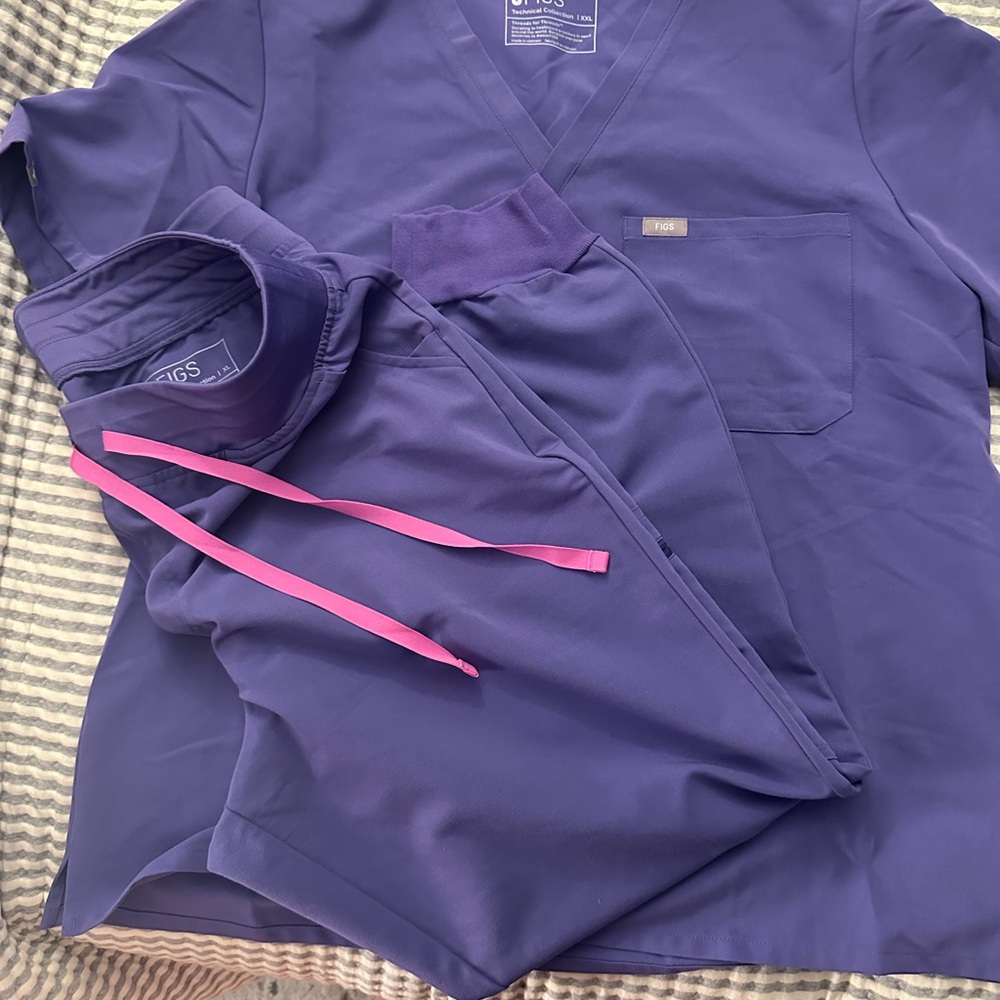 Figs Technical Collection in Purple with Pink Accents